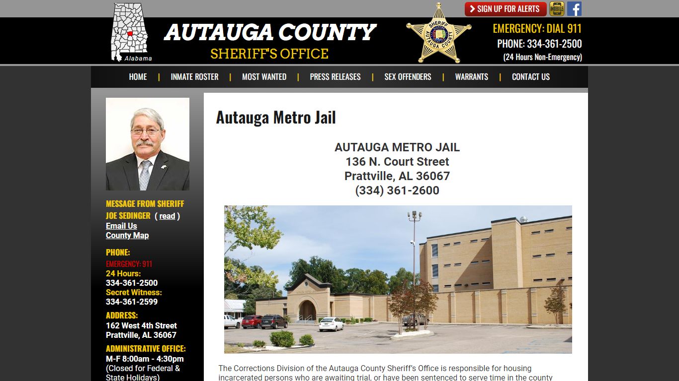 Autauga Metro Jail - Autauga County, AL Sheriff's Office